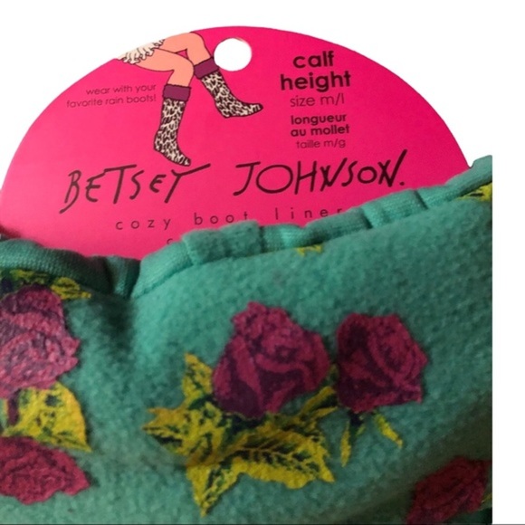 Betsey Johnson gray knitted knee hi fleece boot liner feet boot warmers - Picture 7 of 12